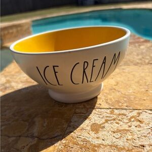 Rae Dunn White and Gold Ice Cream Bowl